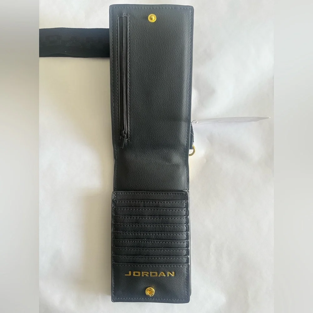 Jordan Black Wallet Bag with Gold Jumpman